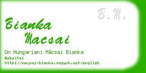 bianka macsai business card
